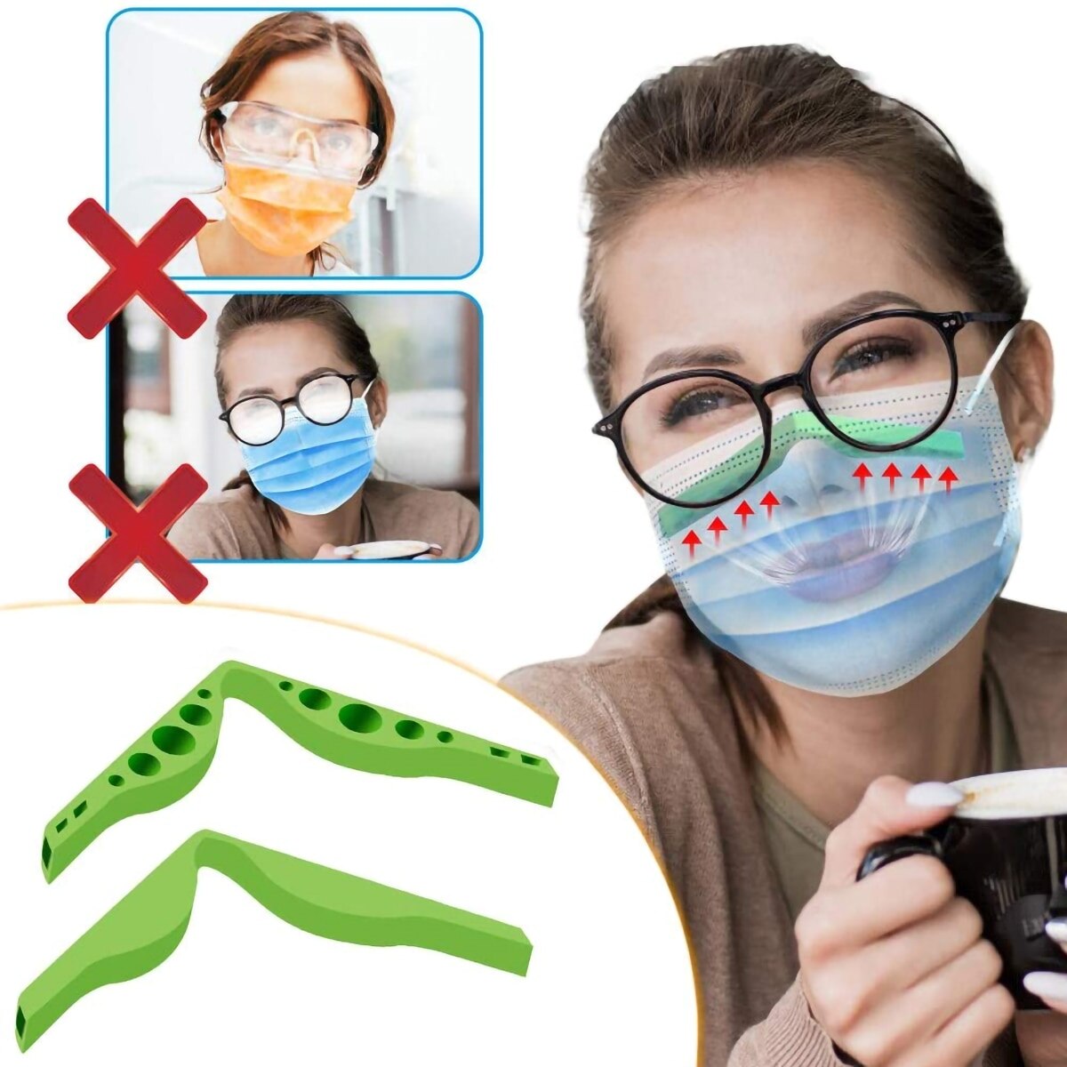 5PCs Face Silicone Nose Bridge Increases Breathing Space To Help Breathe Smoothly Anti-fogging Nose Bridge