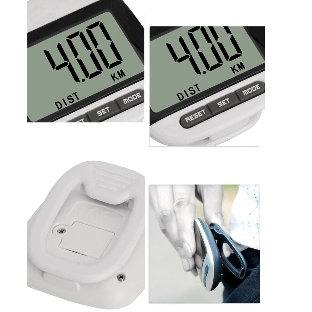 Contador de kilometros de calorías paso a paso, podómetro LCD multifuncional, pedómetro de caminata, Clip Digital de bolsillo, Mini accesorio para correr