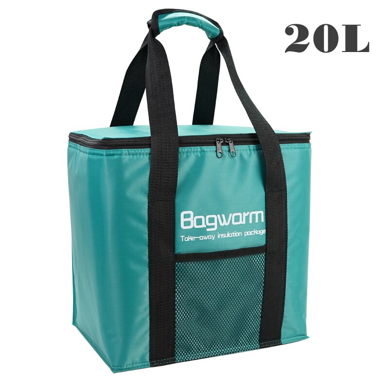 20L Opvouwbare Koeltas Dikker Aluminiumfolie Thermische Zak Voedsel Draagbare Picknick Lunch Thermo Cooling Isolatie Functionele Zakken: green