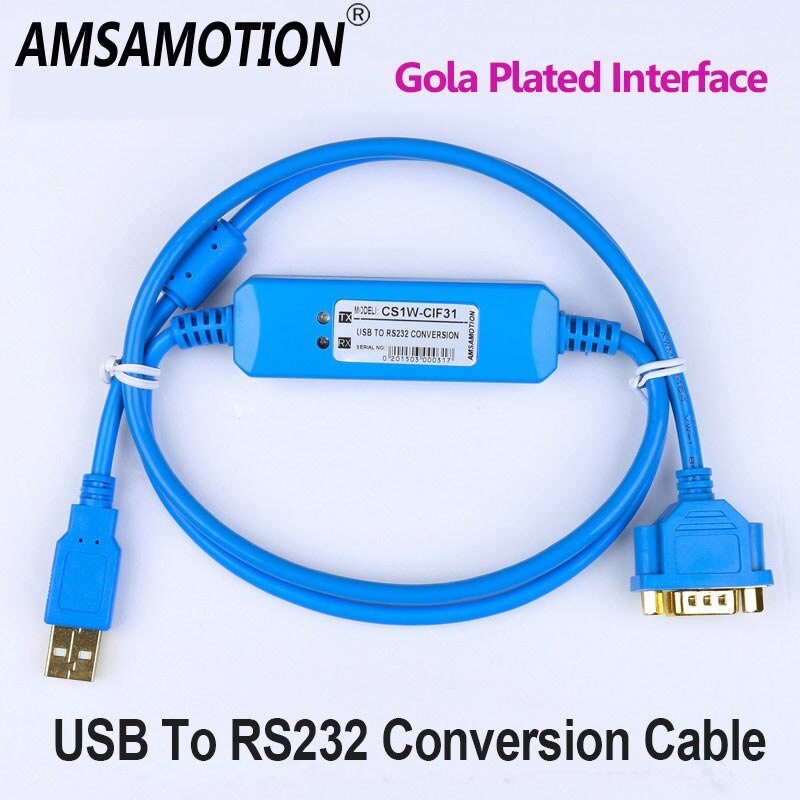 Usb switch serielt kabel  cs1w- cif 31+  usb-cif 31 usb til  r232 optisk isolering programmeringskabel usb -rs232 adapter konverter kabel: Forgyldt version