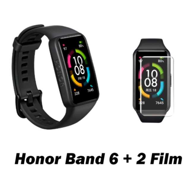 Original Honor Band 6 Multi-Language 1.47&quot; Full Screen SmartWristband Swimming Waterproof Touchscreen Heart Rate Monitoring: add film