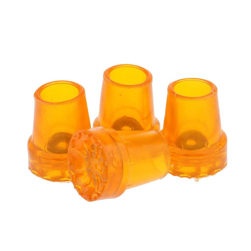 4pcs 22mm Heavy Duty Crutch Ferrules Rubber End Walking Stick Cane Replacement Tips with Steel Insert, Yellow