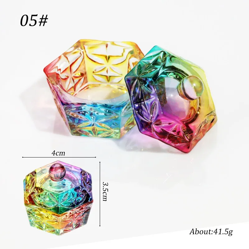 Acrylic Powder Liquid Crystal Glass Cup Aurora Colorful Cup Nail Brush Washing Mug Nail Art Tools Liquid Powders for Mixing Bowl: SKY BLUE