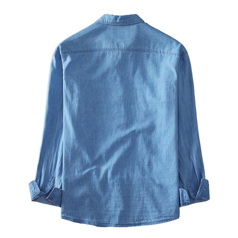 Høst vår herre skjorter 5xl 6xl 7xl 8xl byste 150cm Plus størrelse bomull dongeriskjorte herre