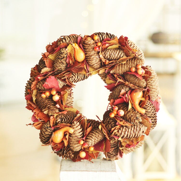 Oogstdecoratie herfst bruiloft decoratie voordeur krans pompoenen herfstkrans rustiek landelijk hangende deur wanddecoratie