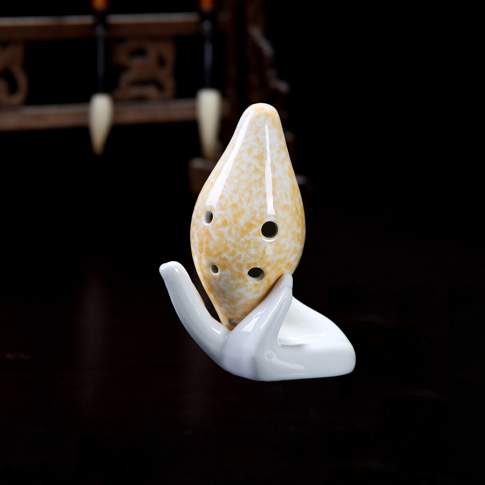 Ocarina Alto 6 Hole Cartoon Ocarina Student School Music Beginner: Orange