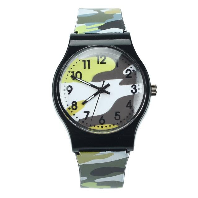 Silicone Camouflage Children Watch Quartz Wristwatch Student Watch kids Relogio Infantil Clock For Girls Boy