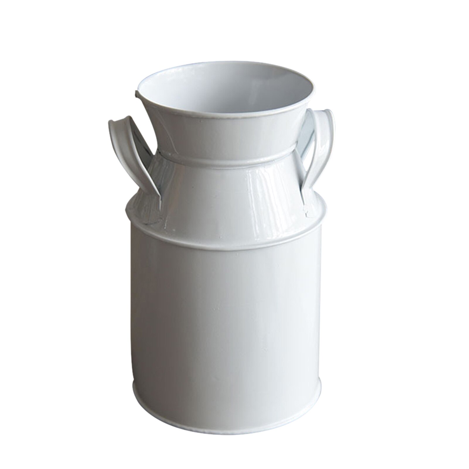 Met Handvat Balkon Desktop Home Decor Bloem Emmer Craft Melk Kan Houder Tuin Woonkamer Gegalvaniseerd Afwerking Land Rustieke: WHITE