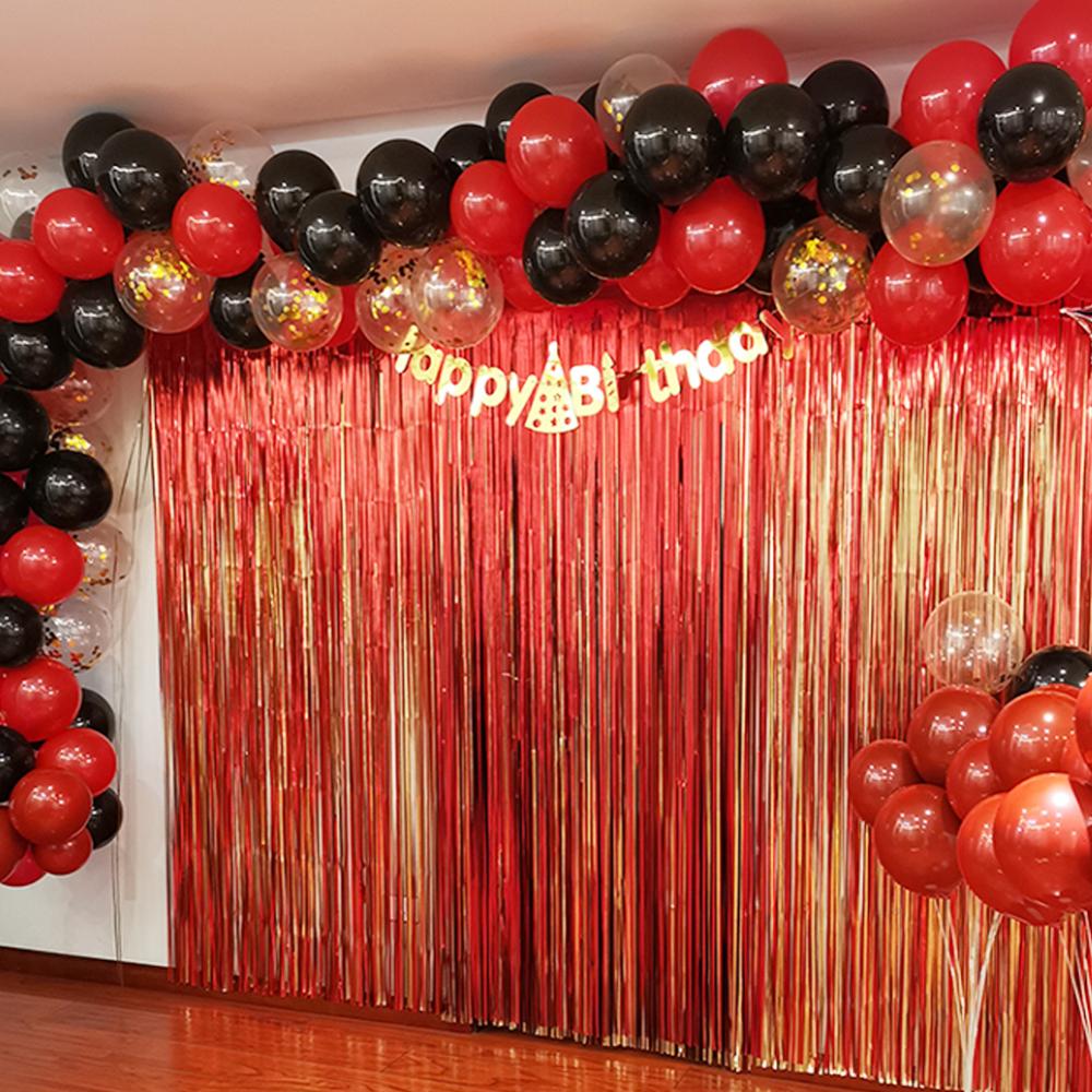 2m festa folha metálica enfeites franja cortina decoração de aniversário casamento fotografia ouro prata pano de fundo borlas foto adereços