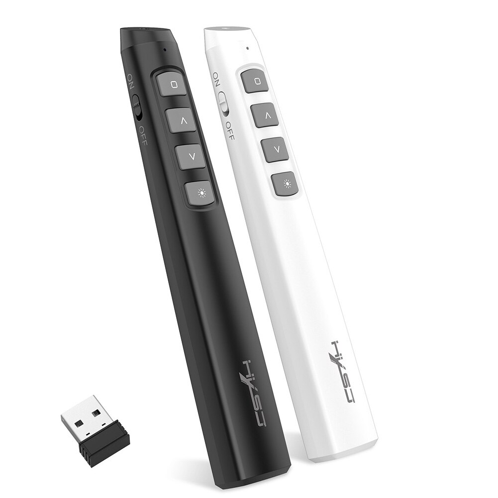 HXSJ HX1 2.4GHz Wireless Remote Control PPT Flip Pen Red Light Rechargeable Powerpoint Presentation Pointer Clicker