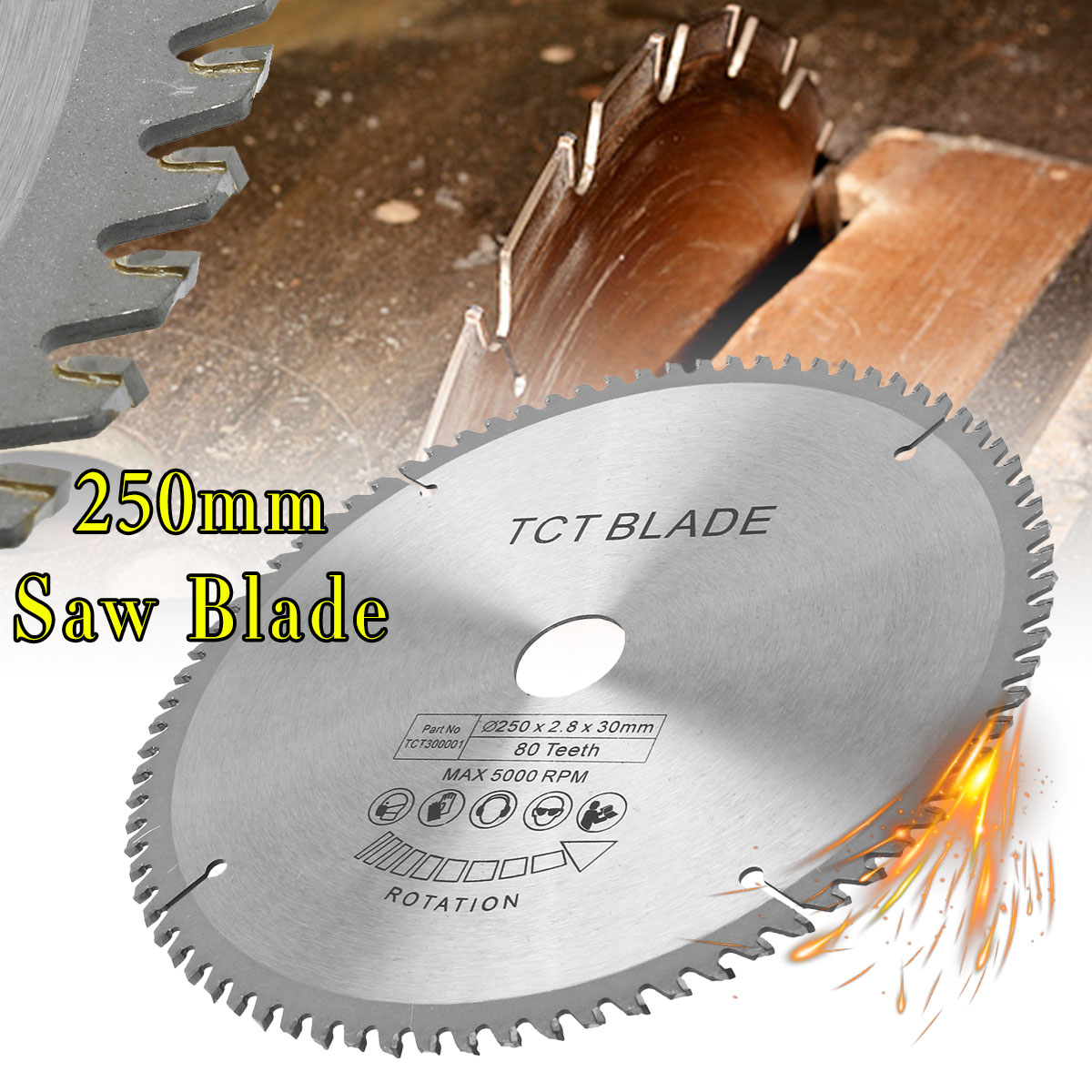1Pc 250Mm 80T Tct Hout Circulaire Zaagblad Hout Snijden Disc Carbide Tct Zaagblad