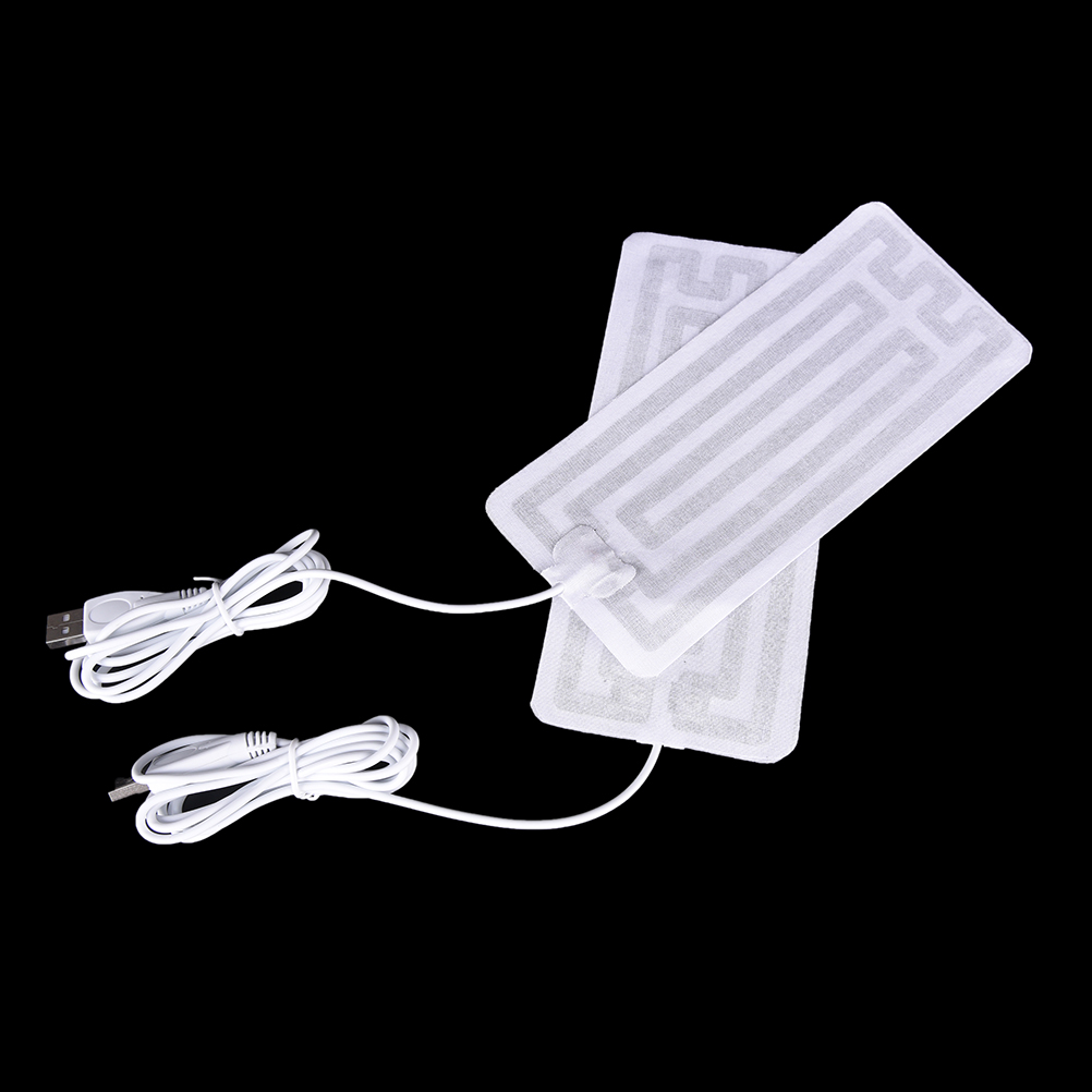 Almohadillas calefactoras eléctricas, 1 par, 5V, USB, elemento calefactor de fibra de carbono, almohadilla calefactora, almohadilla para pies