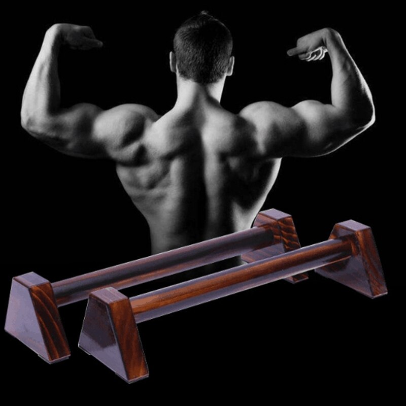 30CM Wooden Push Up Stands Handstand Bracket Balance Parallel Bar Body Building Fitness Equipments