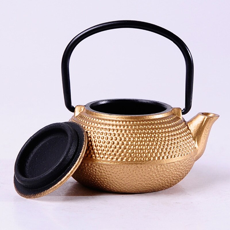 Mini théière petits pots en fonte | Petit thé en or, bouilloire en fer décoré d&#39;animaux, Pot en or, théière japonaise de thé