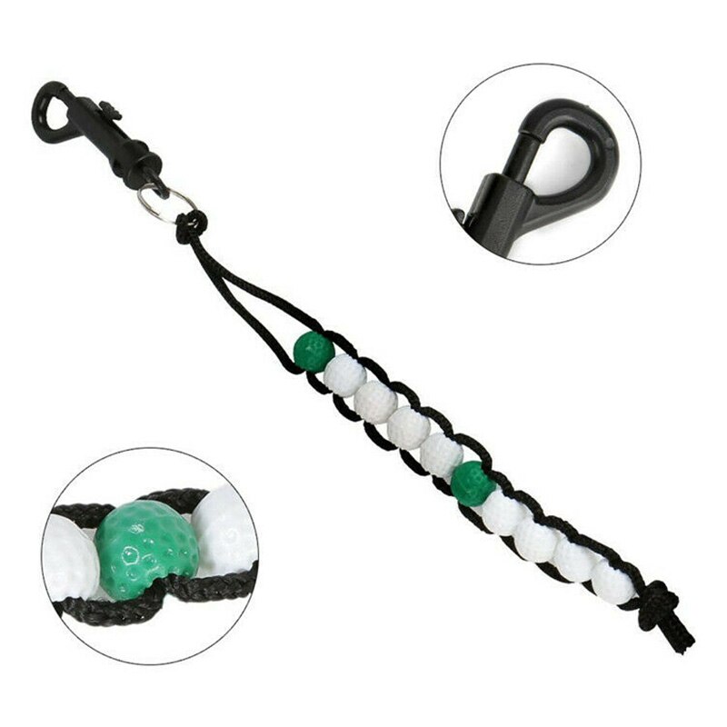 Plastic Golf Bead Stroke Counter Braid Cord Score Tellen Met Clip Teller