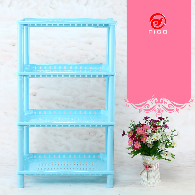 4 Layer PP dish rack kitchen organizer and storage White Hollow Bathroom Shower Sundries rack shelf room ZL304