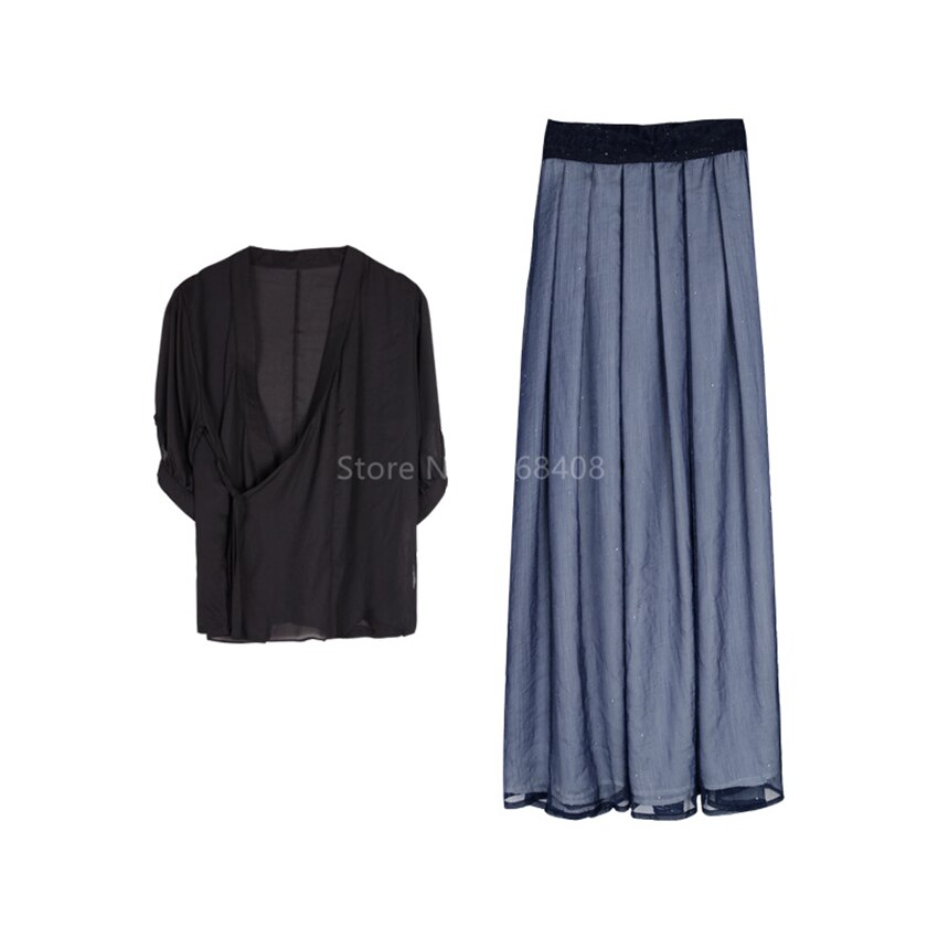 Vestido Kimono Vintage de estilo japonés para mujer Cosplay de samurái Outsiut, falda azul brillante, disfraz de baile asiático Yukata Haori