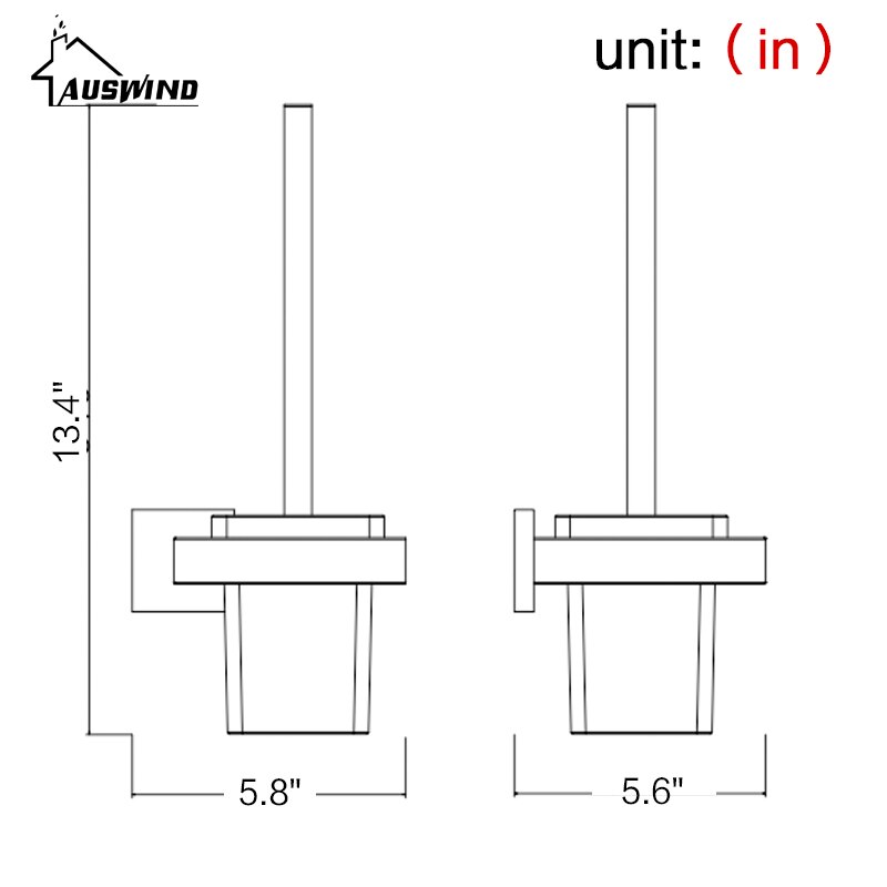 Moderne Wandmontage 304 Rvs Gepolijst Toiletborstel Houder met Glas Cup Badkamer Accessoires AU7-2