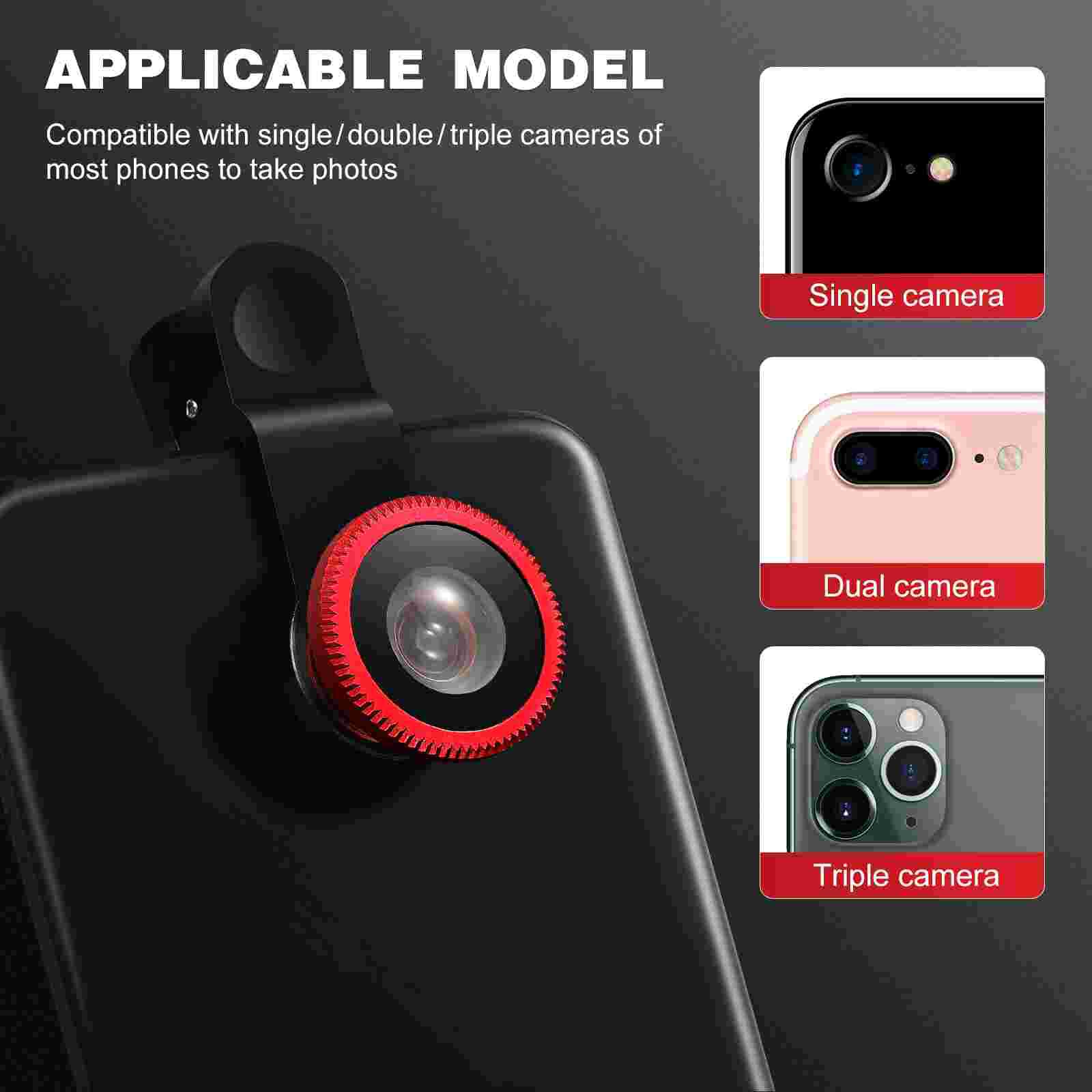 1 Set Cell Phone Wide Angle and Fisheye Camera Lens Smartphone Macro Lens Portable Phone Camera Lens