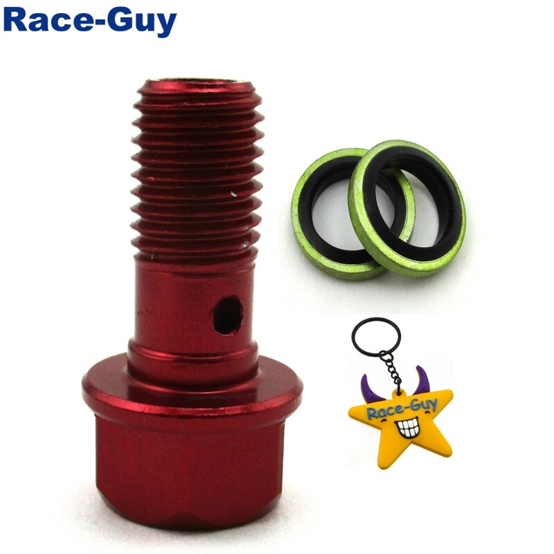 Red M10x1.25 Banjo Bolt For Pit Dirt Bike ATV Quad Go Kart Moped Scooter Motorcycle Brake Oil Cooler
