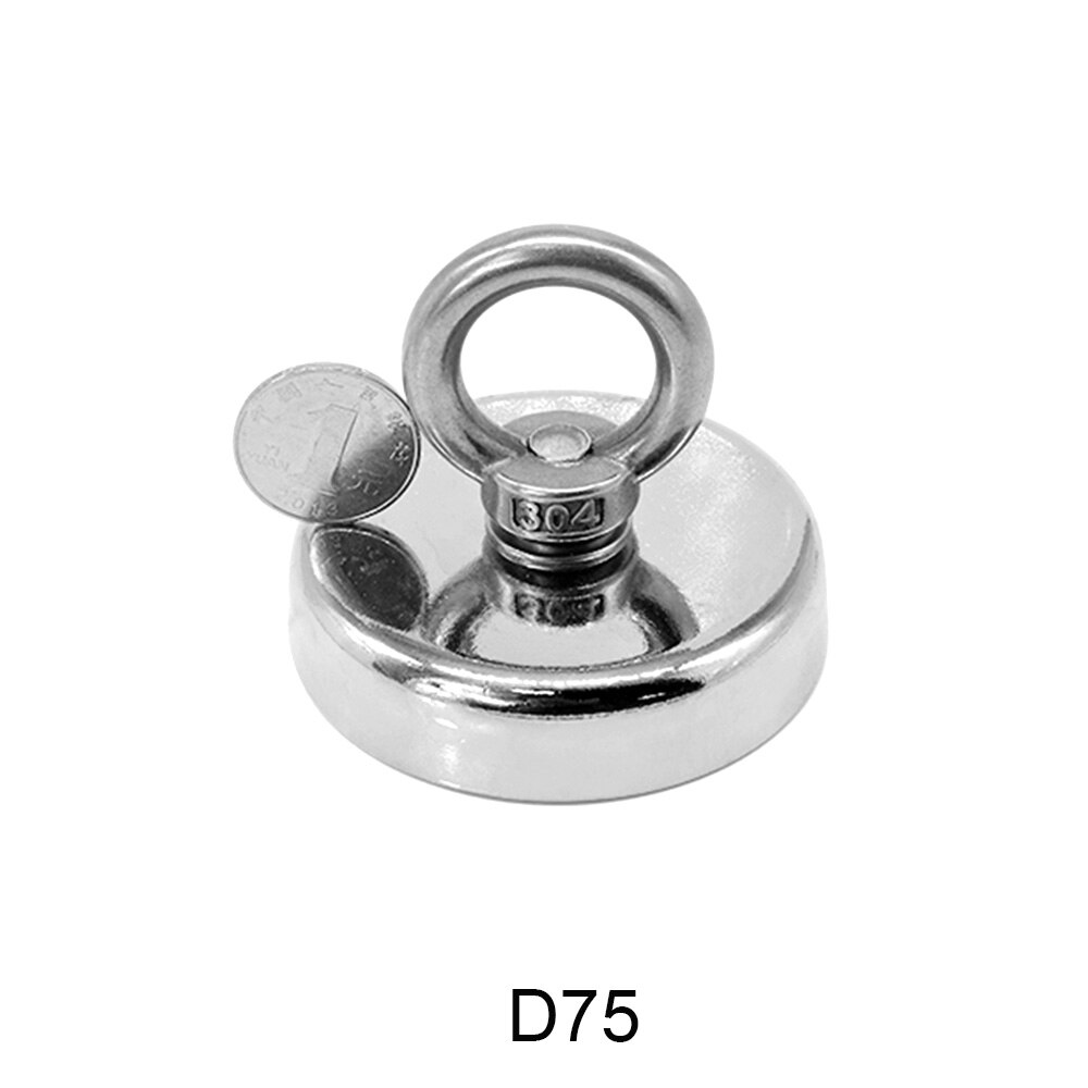 D20 d25 d32 d36 d42 d48 d60 d75 supersterke magneetpot vismagneet berging vishaakmagneten permanente krachtige magnetische: D75