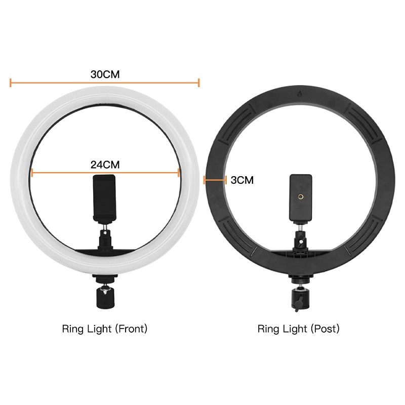 Travor 12" USB LED Ring Light 160 LEDs Dimmable 2700K-5500K Circular Photo Lamp And tripod For Studio Photographic Light Ring