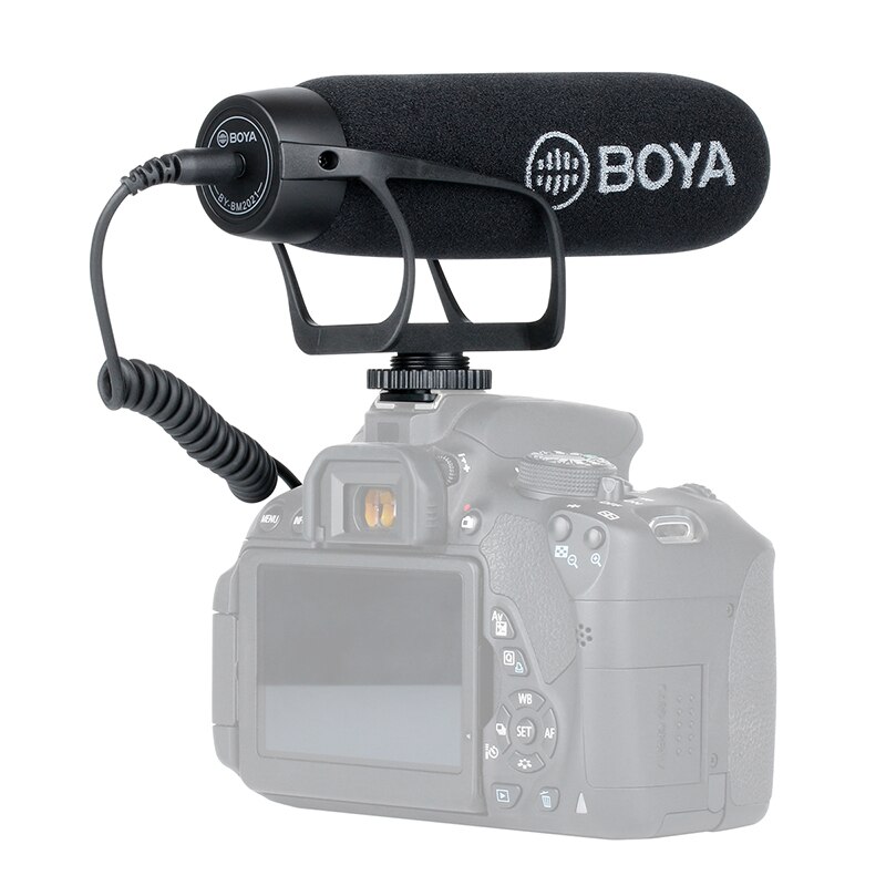 Boya BY-BM2021 Cardioid Op Camera Microfoon Voor Dslr Nikon Canon Camcorder Telefoon Microfoon Met 3.5 Mm Trs Trrs Kabel Adapter