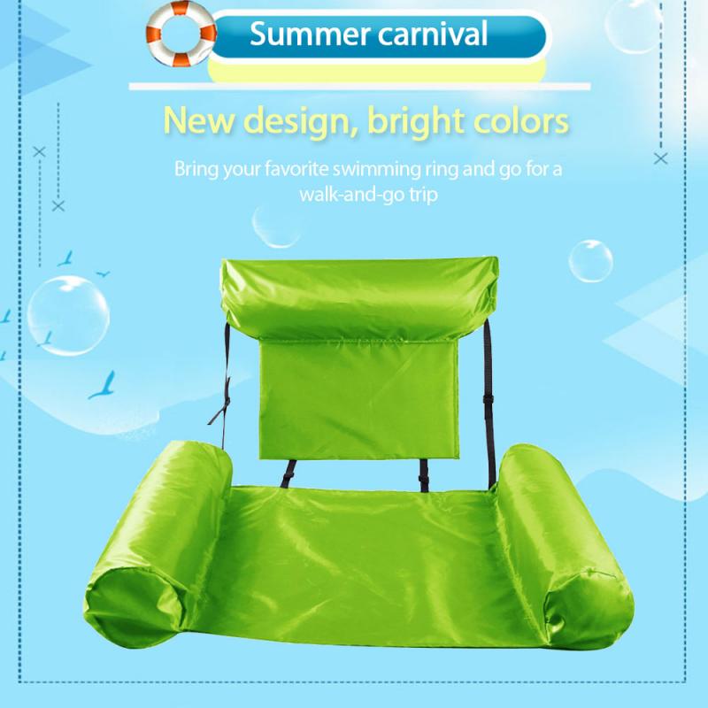 Water Inflatable Recliner Floating Bed Hammock Foldable Dual-purpose Backrest Floating Row Water Fun Pool Lounge Air Chair