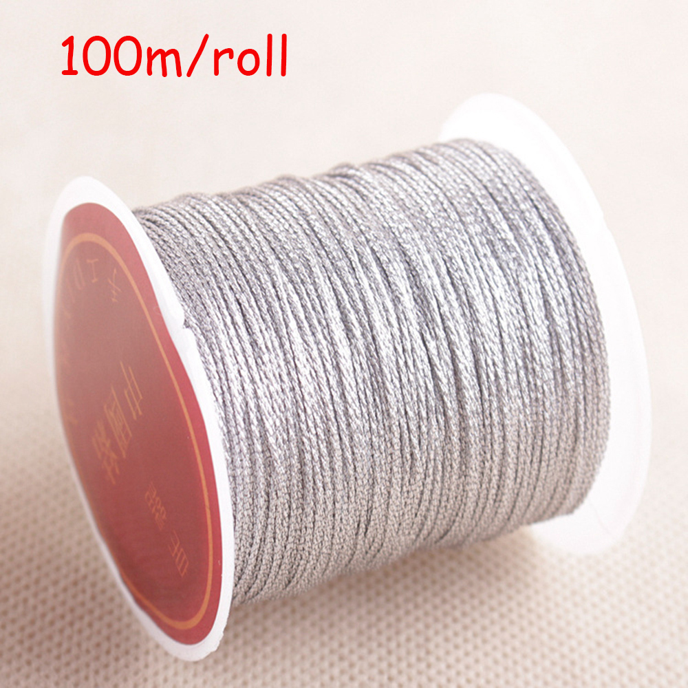 Gold Silver Color 100m/roll Durable Overlocking Sewing Machine Threads Polyester Cross Stitch Strong Threads for Sewing Supplies