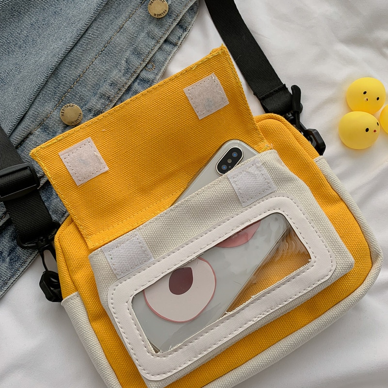 Muñeca de lona pequeña bolsa femenina estudiante salvaje ins dibujos animados Linda bolsa de chica hombro mensajero mujer bolsos cruzados