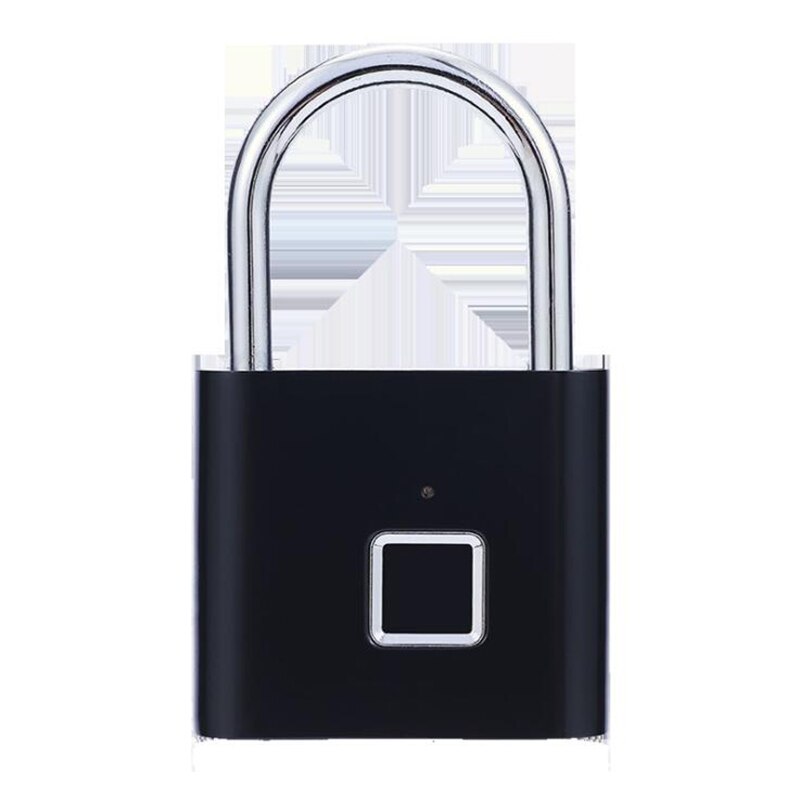 Candado de seguridad de aleación de Zinc de color negro sin llave USB recargable para puerta con candado huella digital inteligente impermeable de desbloqueo rápido