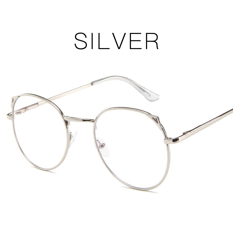 Round Metal Thin Frame Glasses Clear Lens Vintage Student Eyeglasses Kids Girls 242-001: SILVER