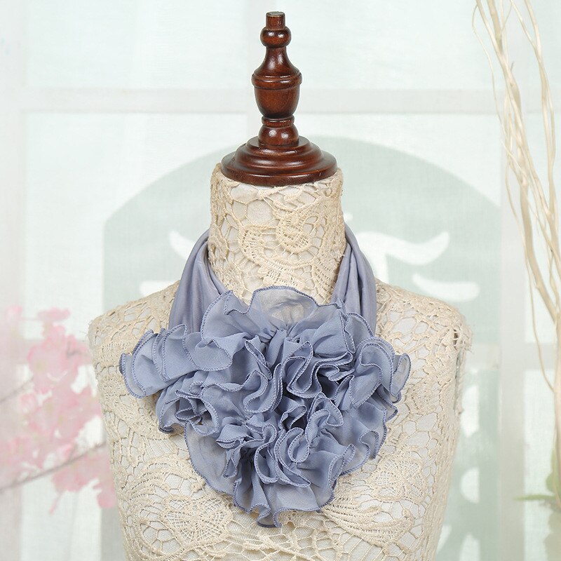 Winter Frauen Schal Blumen- Kragen Schal Luxus Blume Gedruckt Halstuch Ring Nacken Schals: 5
