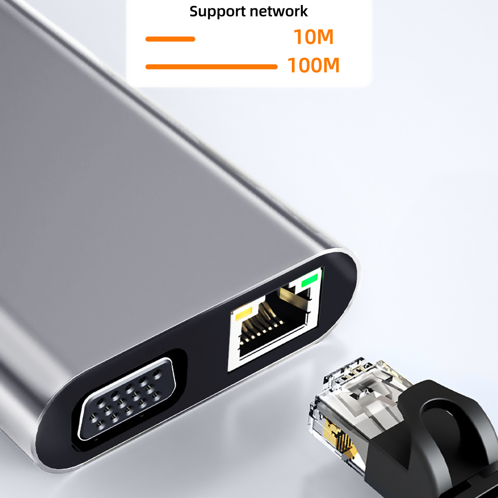 4k 30hz usb-c-dockningsstation med typ-c-funktion och hdmi-kompatibel  rj45 adapter, usb- 3.0 hubb, splitter för bärbar dator, macbook air  m1, ipad pro