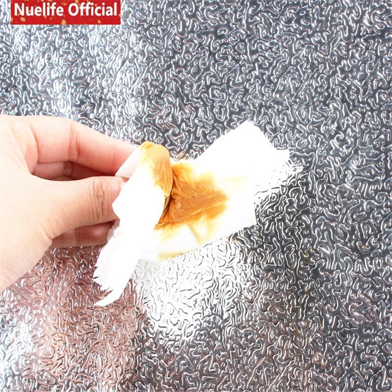 Autocollant auto-adhésif en papier aluminium | Papier épais résistant à l'humidité pour armoire, autocollant de cuisine, carrelage, poêle à haute température, feuille d'aluminium en étain
