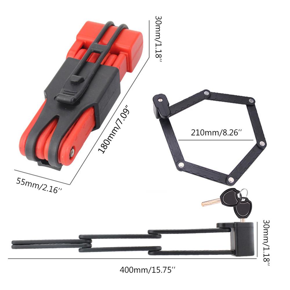 Folding Bicycle Lock MTB Road Bike Anti-theft Steel Lock Anti-hydraulic Shear Universal Cycling Lock Accessories