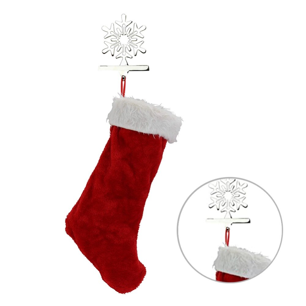 Sneeuwvlok Muur Haak Kerstsok Opknoping Houder Geschikt Voor Haard Mantel Kerst Kous Hanger Decoratie Haken