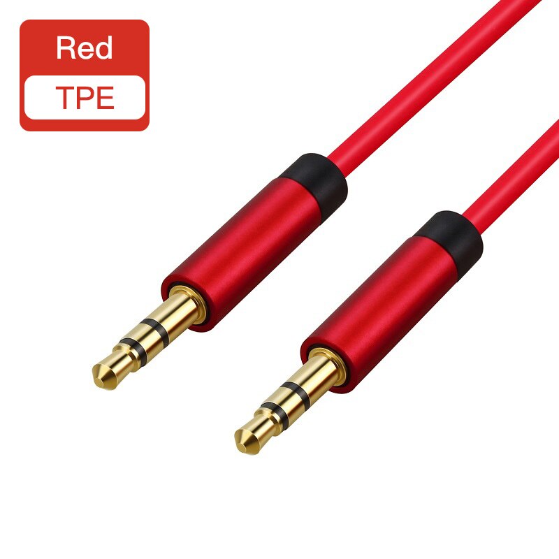 Lungfish AUX Cable Jack 3.5mm Audio Cable 3.5 mm Jack Speaker Cable 1m 2m 3m 5m for iphone Samsung xiaomi Car Headphone Speaker: TPE red / 2m