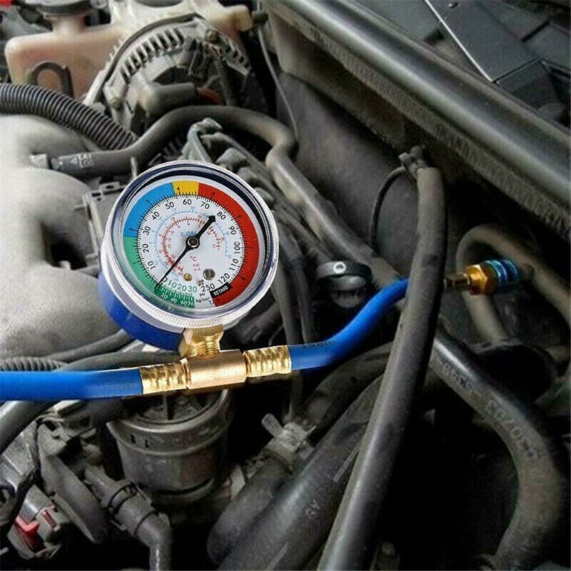 For Car Auto Air Conditioning AC R134A Refrigerant Recharge Measuring Hose Gauge Kit