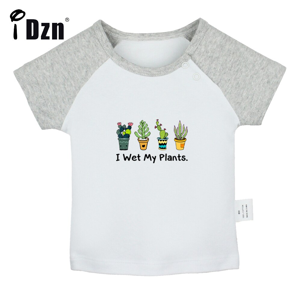 Idzn Ik Nat Mijn Planten Fun Art Gedrukt Baby Jongens T-shirts Leuke Baby Meisjes Korte Mouwen T-shirt Pasgeboren katoenen Tops Kleding