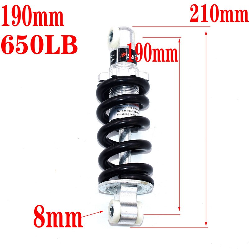 100MM 125MM 150MM 180MM 190MM 200MM rear suspension shock for 47cc 49CC super Minimoto ATV electric scooter mini Pocket Bike: Silver