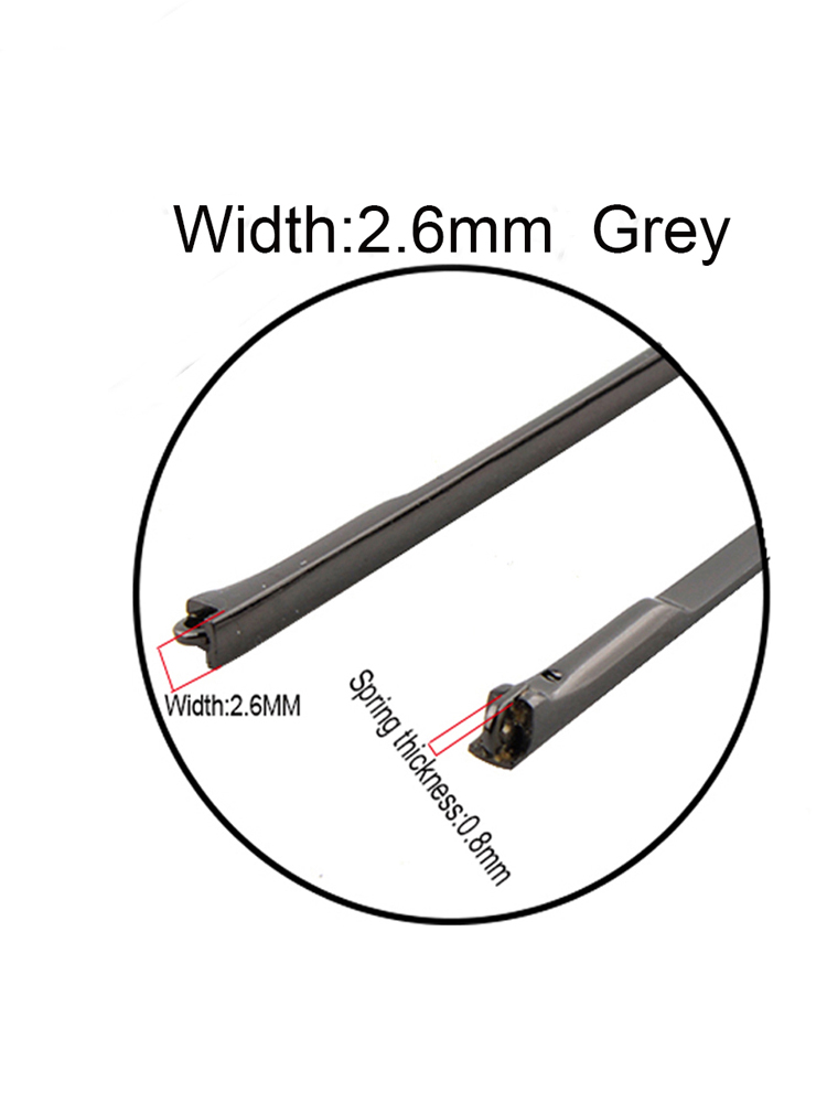 1 par ersättningsbredd 2.6mm 2.8mm solglasögon glasögon metall glasögon ben metall tempel arm med spets: Grå bredd 2.6mm