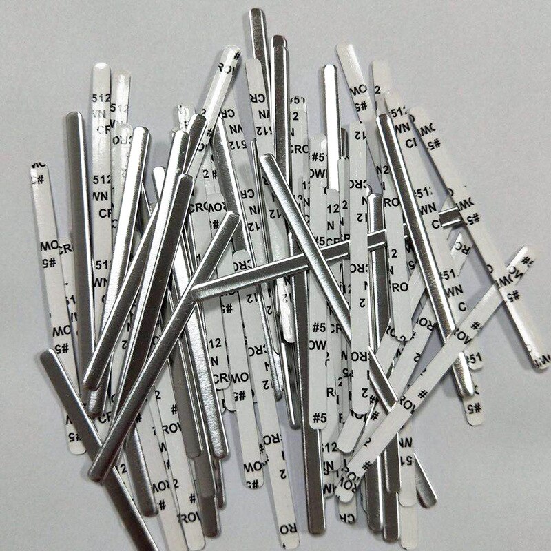 Clip de alambre para la nariz para mascarilla, banda de aluminio plana de Metal, accesorios para manualidades, 20-100 Uds.