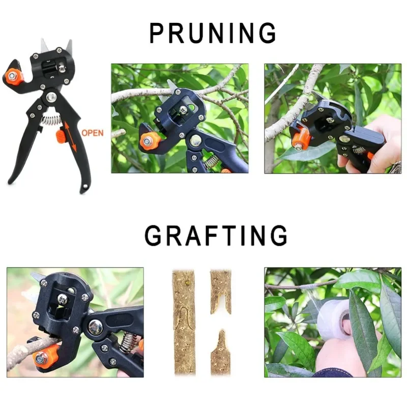 Kit d'Outils de Greffage 2 en 1, Sécateur de Jardin avec Remplacement de Branches de Plantes, de Vigne, d'Arbres Fruitiers, Analyste d'Outils de Coupe, Ciseaux