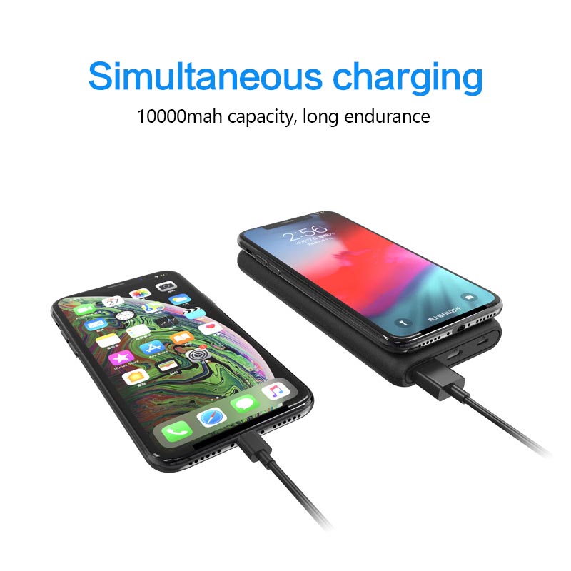 USB /Qi Wireless Charger Powerbank wireless 10000mA Power Bank for iPhone 8 8 Plus XS XR XS Max 11 pro Max Phone Removable Base