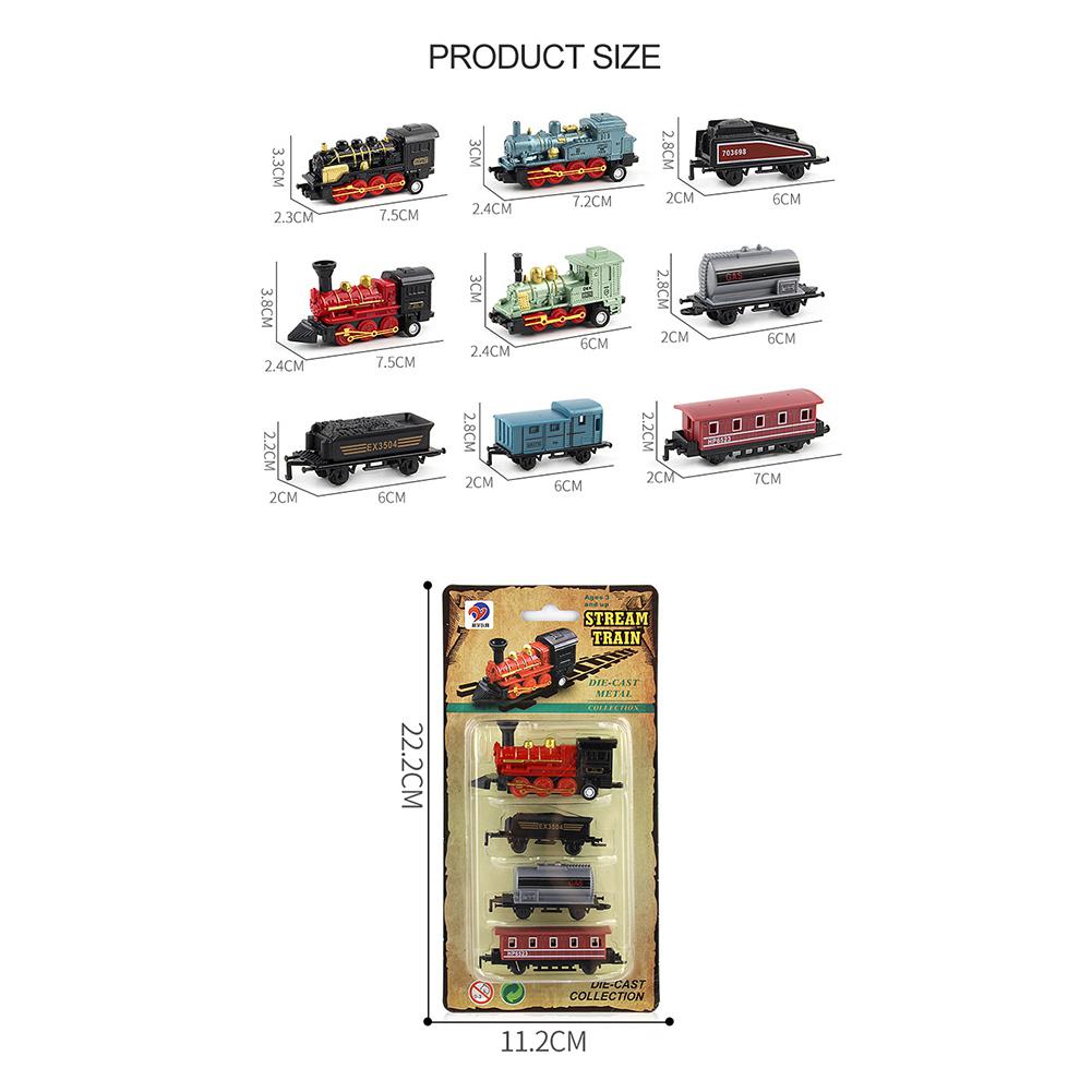 Geen 4pcs Kinderen Legering Simulatie Stoomtrein Creatieve Mini Auto Modellen Speelgoed voor Kinderen