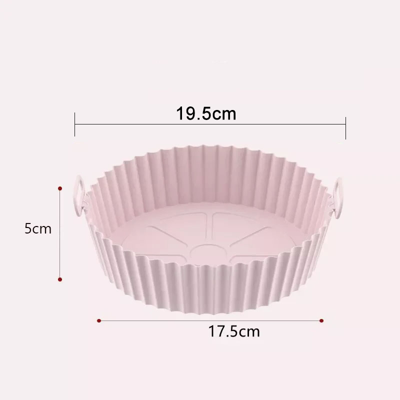 Revestimientos de silicona para freidora de aire, cesta, contenedor reutilizable, accesorios, bandeja para horno, Pizza, pollo frito, molde Protector para hornear, herramienta de cocina: Caqui oscuro