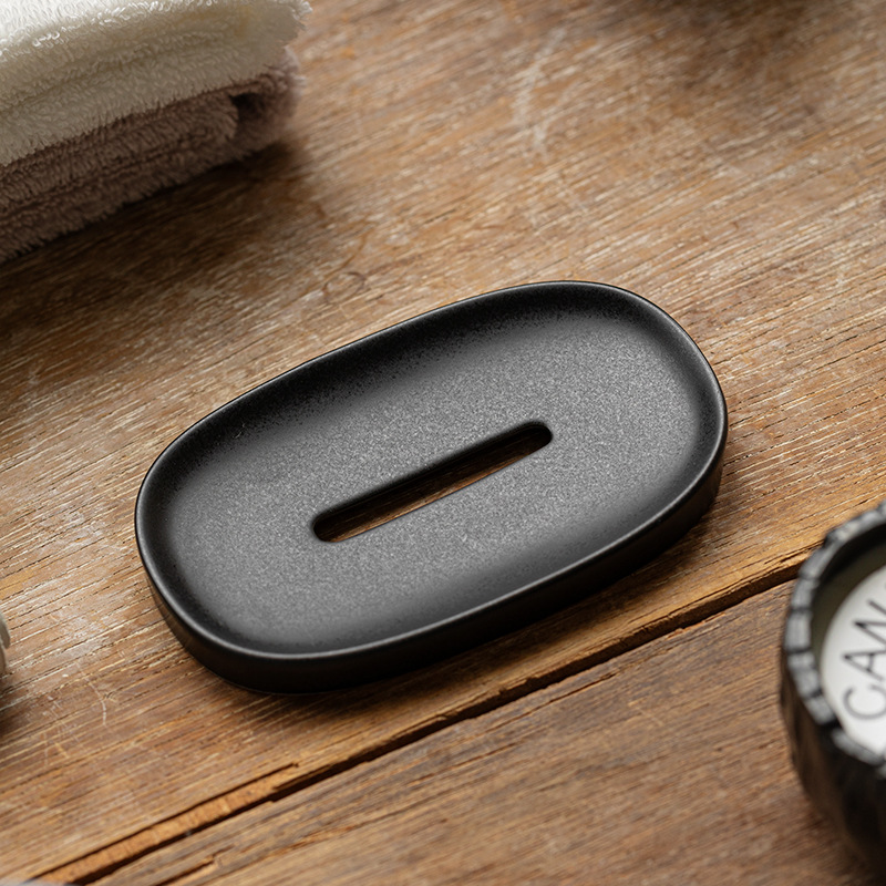 Simple Ceramic Soap Dish Hotel Toilet Drain Soap Box Holder Soap Organization Nordic Home Bathroom Accessories: light yellow