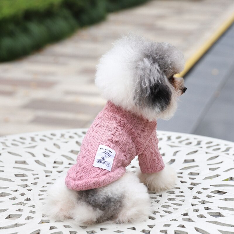 Chiot pour animaux de compagnie Double modèle col roulé chien chandails hiver chiot vêtements tricot animaux de compagnie chandails pas cher tricots Costume