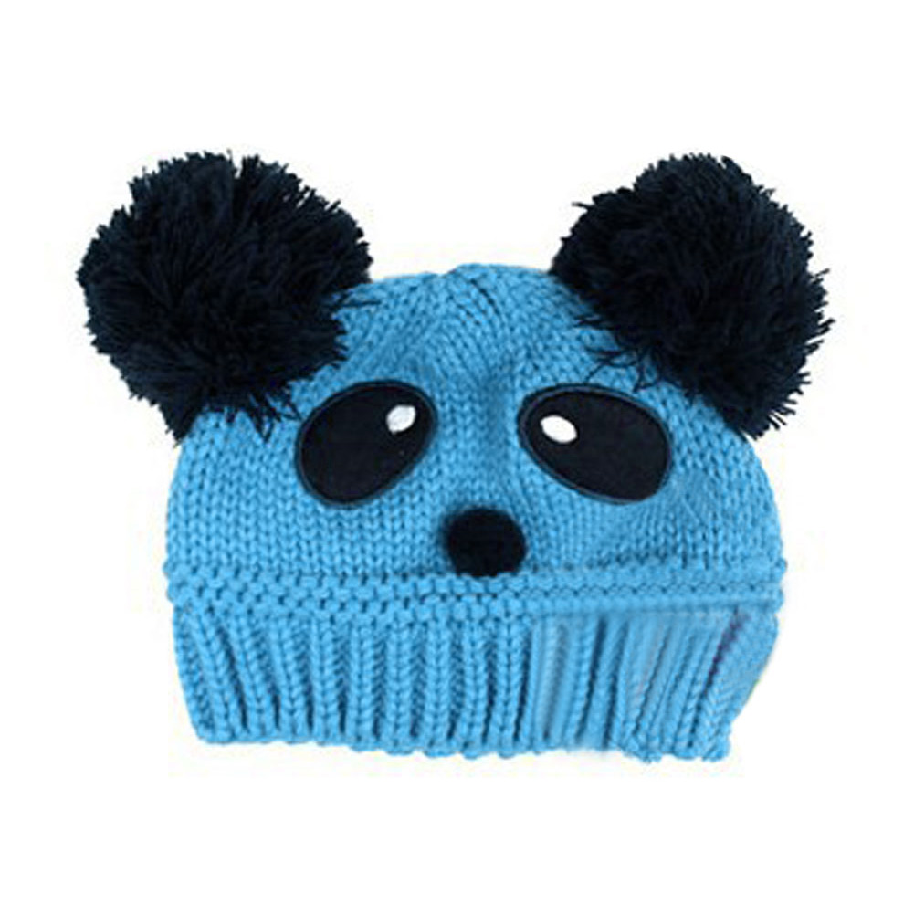 Adorable Panda, chapeaux pour bébés, bonnet tricoté pour enfants, garde au , bonnet Crochet, SER88: Bleu